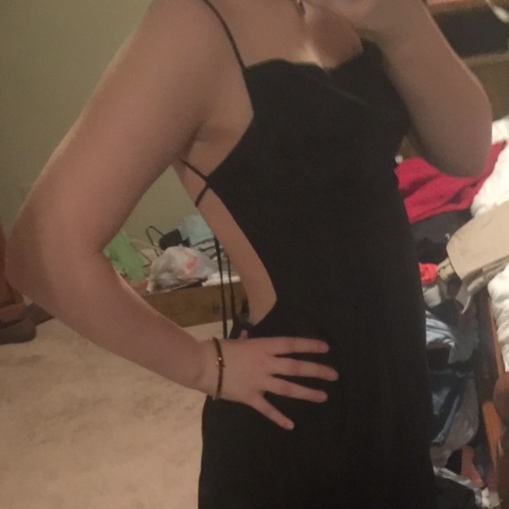 black Odessa prom dress